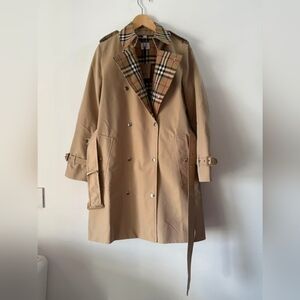 Burberry Tan Double-Breasted Trench Coat